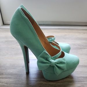Windsor Teal Platform Stiletto Heels Size 7